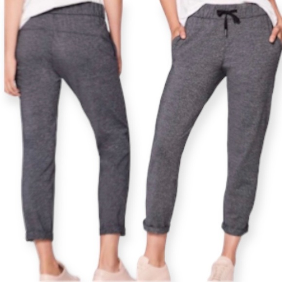 Lululemon On The Fly Pant Heathered Black 4 Tall - Picture 1 of 9